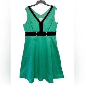 ModCloth Sleeveless Fit and Flare Dress Green XL